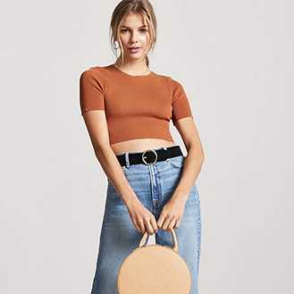 Forever 21 Tops - FOREVER 21 Rust Knit Crop Top